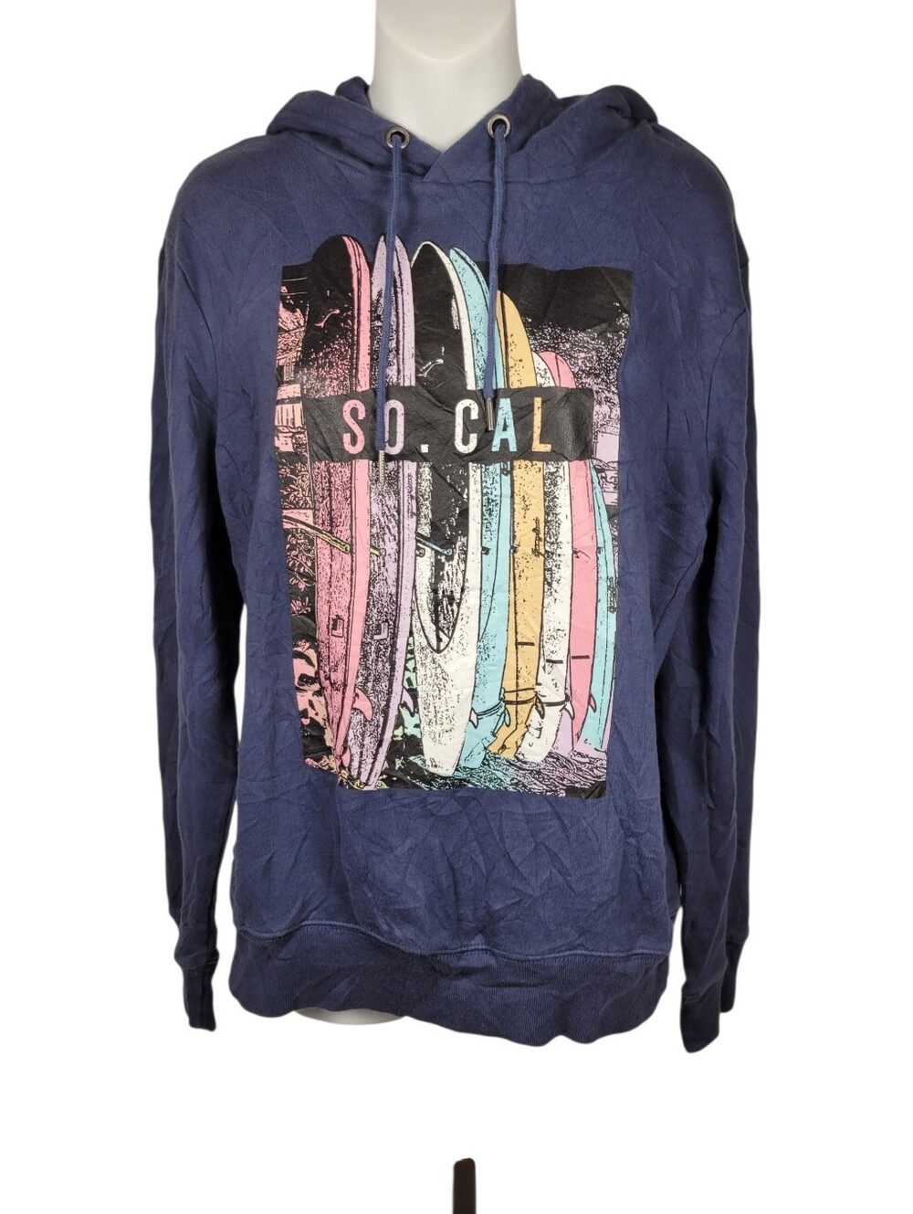 2/$20 Aeropostale Navy Blue Funny Graphic Hoodie Sweatshirt Top Size: M